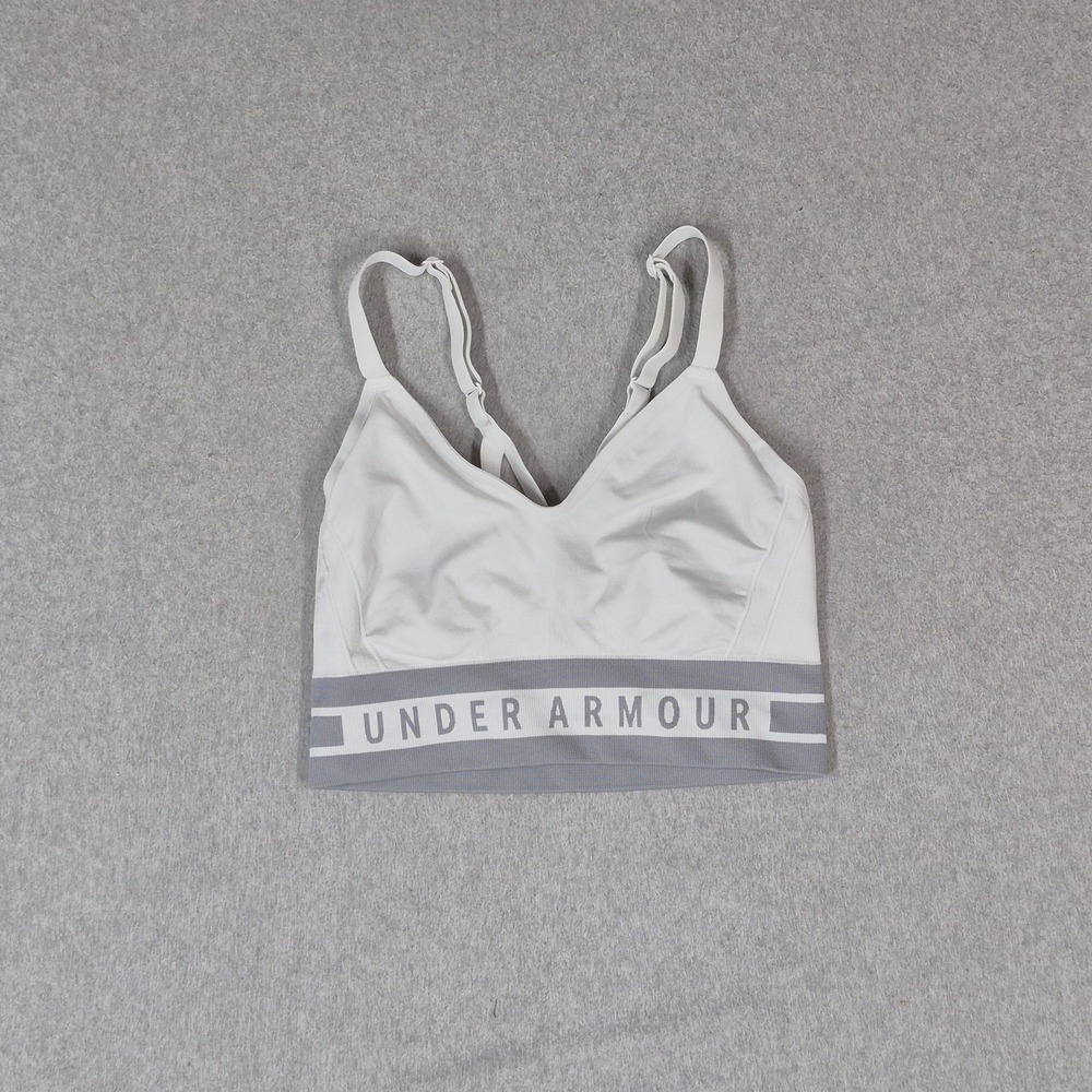Under Armour Women Sports Bra Medium White Wireless Adjustable Pullover